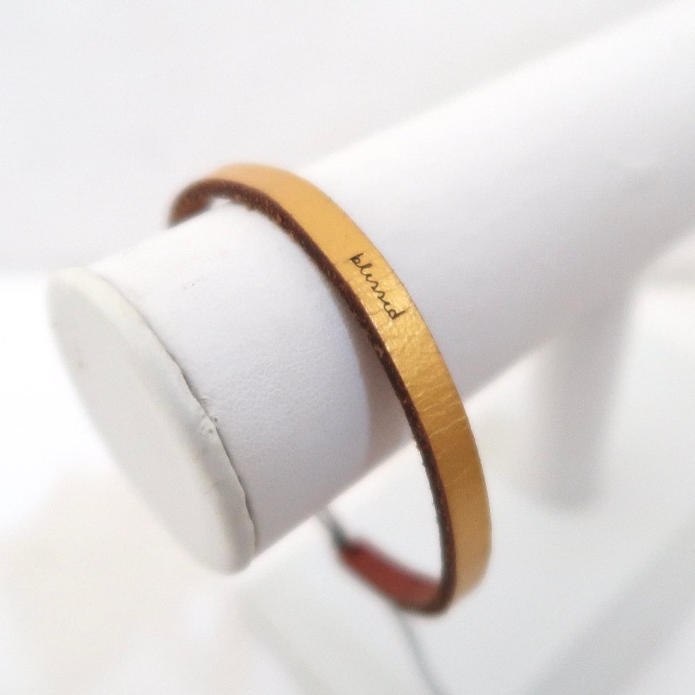LAUREL DENISE Metallic leather Blessed cuff bracelet